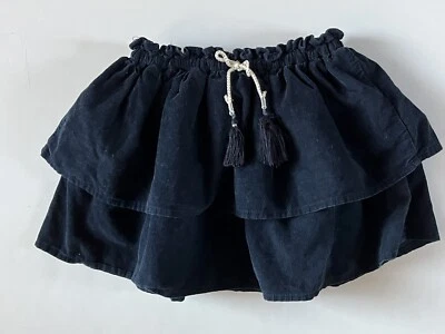 Mud Pie Toddler Girl's Size 4-5T Navy Blue Tiered Corduroy Skirt Tassel - Image 1 of 4