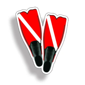 Scuba Dive Fin Sticker Cup Laptop Car Window Bumper Diver Down Decal Boat Diving - Picture 1 of 1