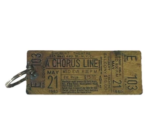 Boleto de latón vintage A Chorus Line Shubert Theatre NYC 21 de mayo de 1980 Theater NY - Imagen 1 de 5