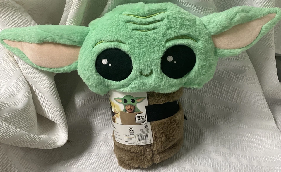Disney Star Wars Mandalorian Baby Yoda The Child Soft Warm Hooded Blanket 30x50