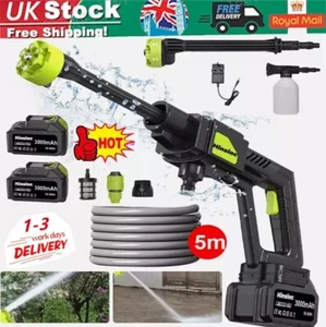 Portable Cordless Car High Pressure Washer Jet Water Wash Cleaner Gun+2 Battery - Picture 1 of 16