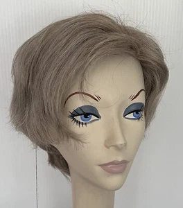 NWT! JACQUELYN Wig HUMAN HAIR Blend • Lucky 56 Light Gray • Monofilament Top - Picture 1 of 5