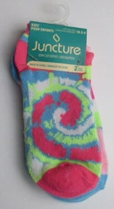 New Girls Size 10.5-4 Juncture 2 Pack Socks Tie Dye - Picture 1 of 2