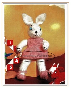 KNITTING PATTERN DK EASTER BUNNY DOLL. 15". baby, rabbit, toy, Christmas, gift. - Picture 1 of 2