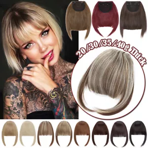 Thick/Thin Bang 100% Real Hair Extension Clip In Front Fringe As Human Hairpiece - Picture 1 of 66