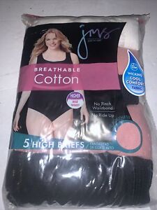 Panties, Size 14/16 34/36, 5 Pack, Just My Size Cotton High Briefs Asst Colors
