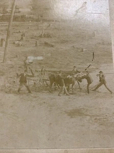 VTG Funny Logging Mill Carriage Oxen Photo CDV Looks Like Gunfight Interesting - Picture 1 of 6