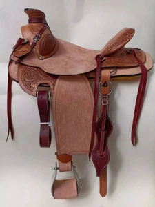Selle en cuir brut 15" A Fork Wade Tree style western Roping Ranch. - Picture 1 of 2