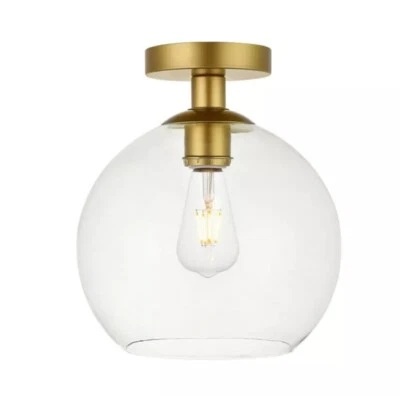 Living District LD2210BR Baxter 1 Light 10 inch Brass Flush Mount Ceiling Light - Image 1 of 2