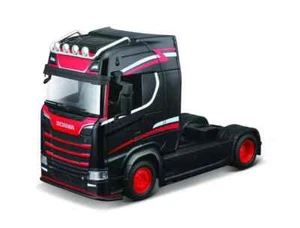 BURAGO 1:43 DIE CAST CAMION SCANIA S370 HIGHLINE CAB BLACK     ART 18-32207 - Foto 1 di 2
