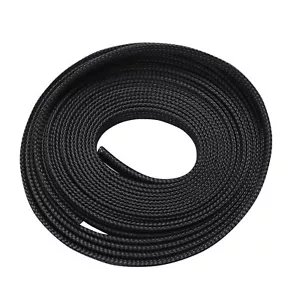 3/8" 50 FT Black Expandable Wire Cable Sleeving Sheathing Braided Loom Tubing - Picture 1 of 3