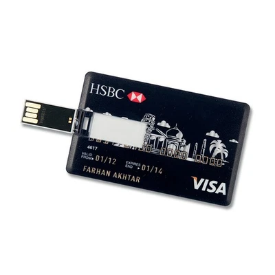 32GB Speicherkarte in Scheckkartenform HSBC VISA Schwarz USB Stick Datenspeicher - Bild 1 von 3