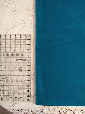 Teal Blue-Green Lightweight Wool Fabric 17x54" Cut Continuous - Image 1 of 3