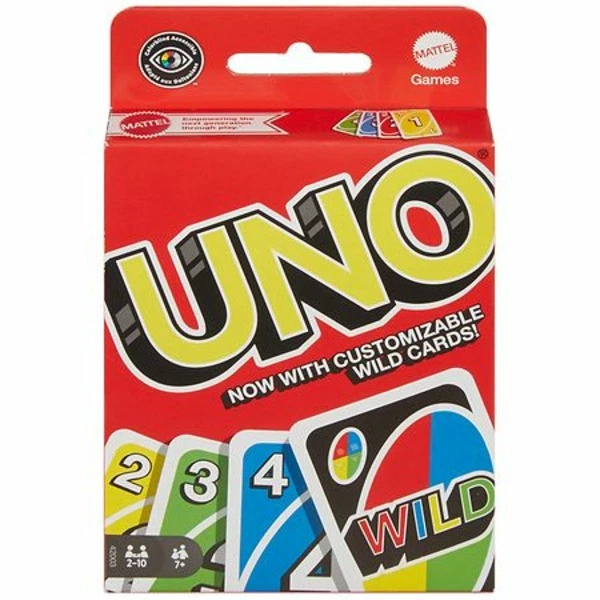 Mattel UNO Wild Card Game Family Fun Classic Fast-Paced Game for All Ages - Image 1 of 1