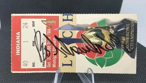 Biglietto Bo Schembechler autografo firmato 24/10/1998 Michigan Stub vs Indiana - Foto 1 di 6