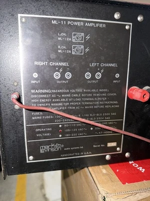 Amplificador de potencia Mark Levinson ML-11 Foto 1 de 3