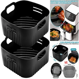 21cm Silikonform mit erhöhtem Boden | 2er Set für XL Airfryer - Bild 1 von 8