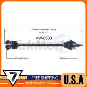 Eje CV del lado del pasajero delantero eje junta CV para Audi TT 2002 2001 2000 - Imagen 1 de 2