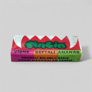 Vintage 1992 CinCin Bubble Gum Wrapper - Wild Animal Series - Turkish Collectib. - Picture 1 of 4