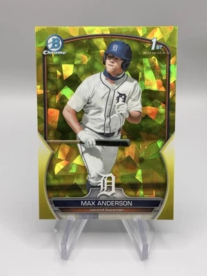 2023 Bowman Draft Sapphire Max Anderson Yellow Sapphire 34/75 Tigers - Image 1 of 2
