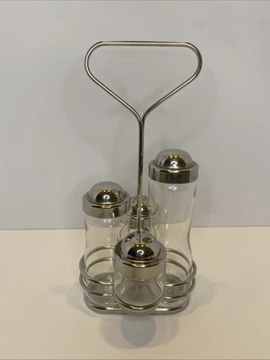 Alessi Phil Condiment Cruet Set 1982 Achille Castiglioni Modernist Italy Vintage - Image 1 of 4