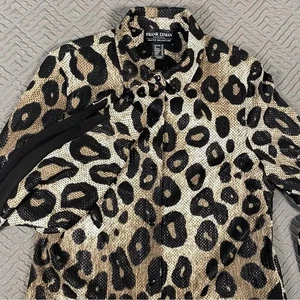 Frank Lyman Dramatic Leopard Print Blouse Size 10 Excellent Condition - Picture 1 of 14