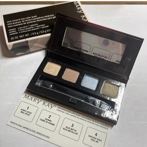 2Mary Kay Mini Mineral Eye Color Quad Honey Spice Sienna Blue Metal Vintage Gold - Picture 1 of 3