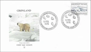 Polar Bear on The Glacier Ice Bear Wildlife Arctic Greenland FDC 1976 - Picture 1 of 1