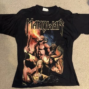 2004 Manowar Concert Shirt Medium AWESOME 20x26 - Picture 1 of 6