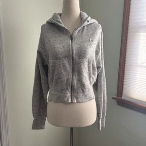 Women's XS Abercrombie & Fitch Hooded Cropped Heather Gray *no Drawstring - Picture 1 of 8