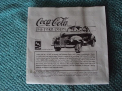 AMT H823-10DO 1:25 Ertle Coca-Cola 1940 Ford Model Kit ASSEMBLY INSTRUCTIONS - Image 1 of 2