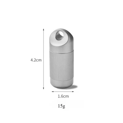 Titanium Pill Holder Case Organizer Container Waterproof Portable Keychain EDC - Image 1 of 4