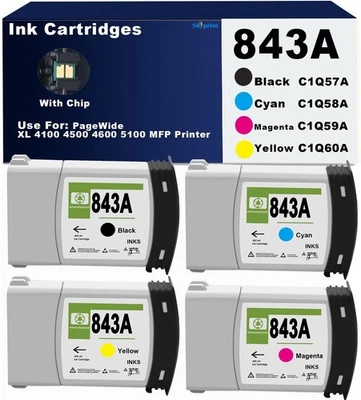 843A Ink Cartridge 400ML Replacement for HP 843A C1Q57A C1Q58A C1Q59A C1Q60A ... - Image 1 of 4