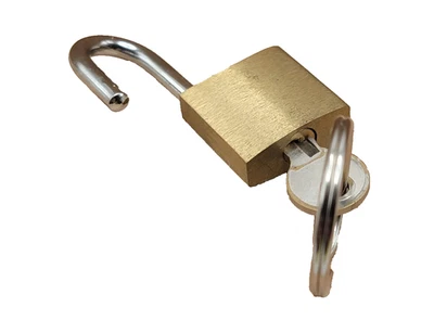 Cerradura de latón pulido de 1 1/2" de ancho con llave Foto 1 de 3