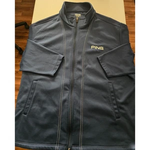 PING 2XL Men's Blue Full Zip Fleece Lined Golf Jacket - Picture 1 of 13