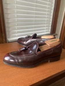 ZAPATOS ÁRBOLES CARMINA 7.5UK / 8.5 EE. UU. BORGOÑA CONCHA CORDOBESA borla mocasines zapatos - Imagen 1 de 24