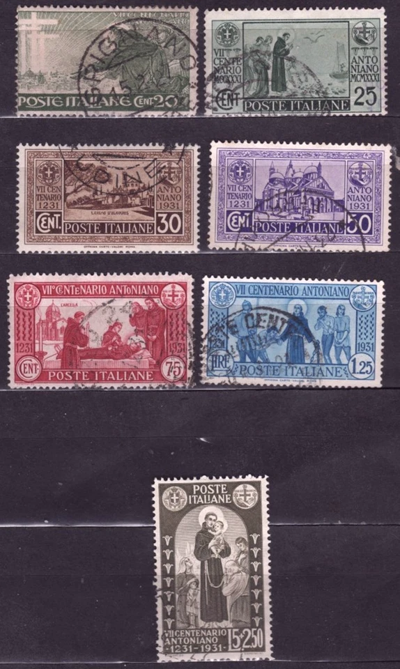 ITALY #258-64 1931 Saint Anthony of Padua Set Used - Image 1 of 1
