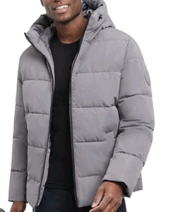 Michael Kors gefütterte Herrenjacke mit Kapuze Medium neu mit Etikett gunmetal grau warm Winter - Bild 1 von 10