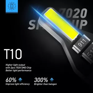 2x 501 W5W T10 LED Super White 12V 5W Car Headlight Lamp Globes Bulbs Parker - Picture 1 of 5