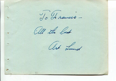 BLUE SKIES benny goodman harry james  ART LUND signed AUTOGRAPH 2204 Cover