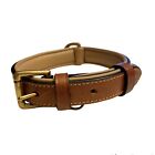 Soft Touch Collars Size M Brown Leather Padded Dog Collar 20”x 1” NWOT