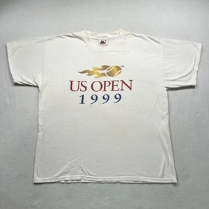 Camiseta Vintage 1999 US Open Talla XL Blanca Años 90 USTA Mercancía Oficial - Imagen 1 de 8