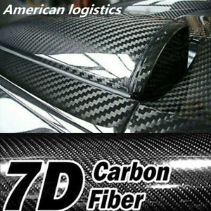 Carbon Fiber Car Glossy 7D Accessories  Vinyl Film Auto Interior Wrap Stickers