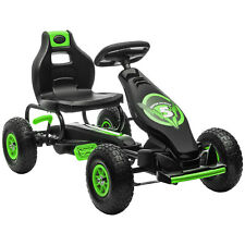 Homcom Children Pedal Go Kart with Adjustable Seat Rubber Wheels Brake - Green