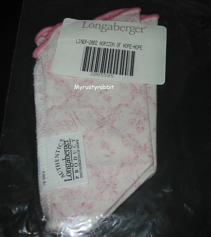 Longaberger 2002 Horizon of Hope Basket Fabric Liner ~ Pink Floral - Retired Cover