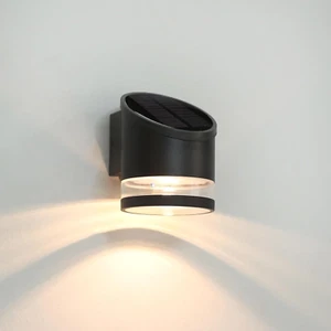 Solar Wall Light Outdoor Aluminum Wall Sconce Dusk to Dawn, Cordless Waterproof - Picture 1 of 7