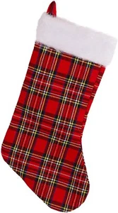 Christmas Concepts® 18" traditionelles Tartan Kunstfell Weihnachtsstrumpf - (AC7) - Bild 1 von 5