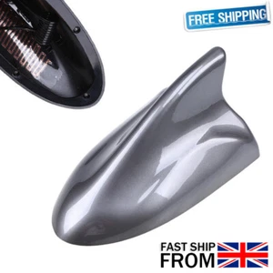 1x Gray Universal Car Auto Shark Fin Roof Antenna Radio FM/AM Decorate Aerial AA - Bild 1 von 8