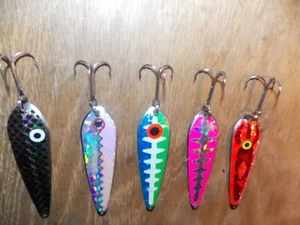 Pro King Trolling Lures (5) Pcs Salmon/Trout Flash/Holographic V-CLEAN  6/25 H3 - Picture 1 of 4