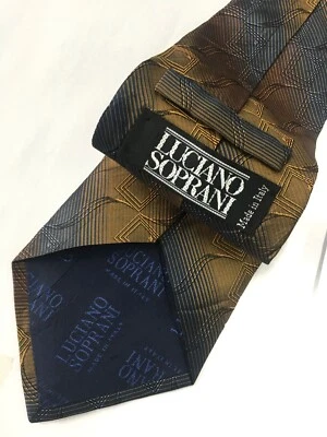 Auténtica corbata LUCIANO SOPRANI diseño delineador abstracto en muticolor 100 seda Foto 1 de 4